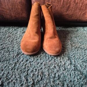 Franco Sarto Tan Suede Ankle Booties